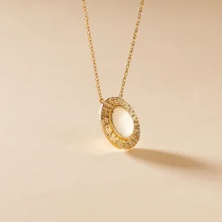 Histoire d'Or Collier Linna Plaqué Or Jaune Pierre De Lune Discount