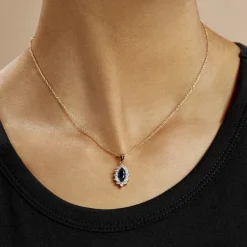 Histoire d'Or Collier Lisea Plaqué Or Jaune Verre Et Oxyde De Zirconium plaqué or jaune verre bleu Discount