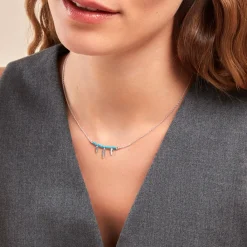 Histoire d'Or Collier Lottie Argent Blanc Turquoise