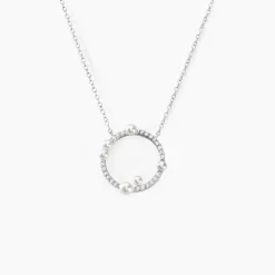 Histoire d'Or Collier Lua Argent Blanc Oxyde De Zirconium Perle De Culture Clearance