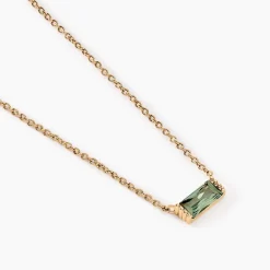 Histoire d'Or Collier Luccia Plaqué Or Doré Pierre D'imitation plaqué or jaune pierre d'imitation vert Hot