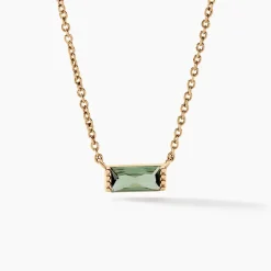 Histoire d'Or Collier Luccia Plaqué Or Doré Pierre D'imitation plaqué or jaune pierre d'imitation vert Hot