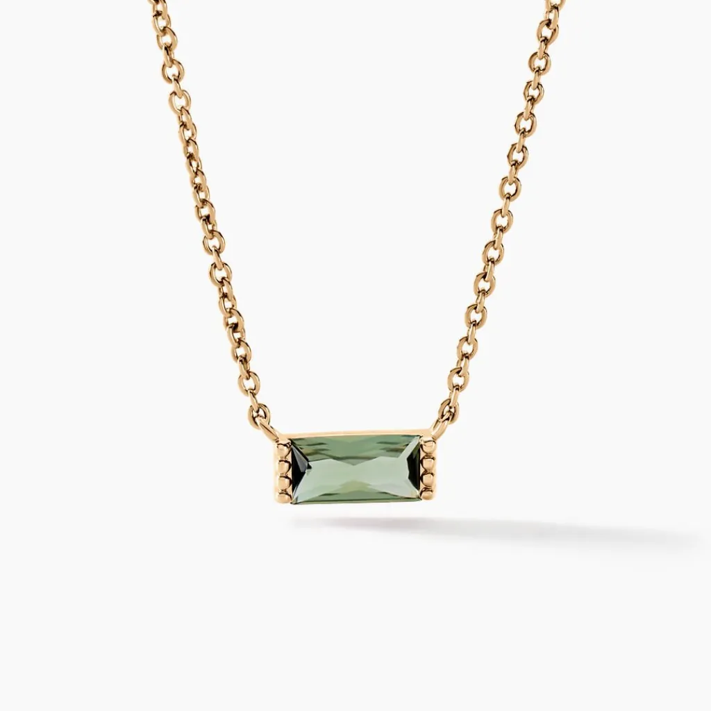 Histoire d'Or Collier Luccia Plaqué Or Doré Pierre D'imitation plaqué or jaune pierre d'imitation vert Hot