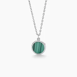 Histoire d'Or Collier Lunatique Argent Blanc Malachite Onyx argent blanc malachite vert Outlet