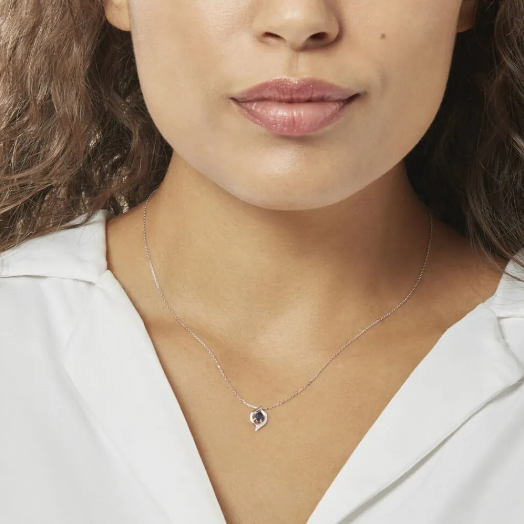 Histoire d'Or Collier Lydia Or Blanc Saphir Discount