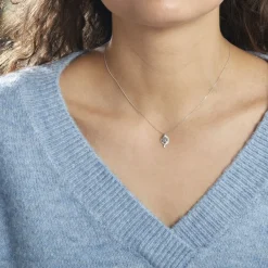 Histoire d'Or Collier Lydia Or Blanc Topaze Oxyde Oxyde or blanc topaze bleue New