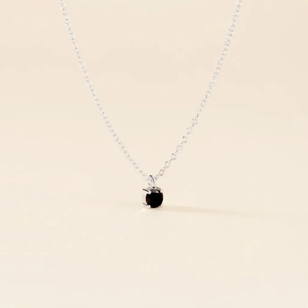 Histoire d'Or Collier Lylwenn argent blanc oxyde de zirconium noir Discount