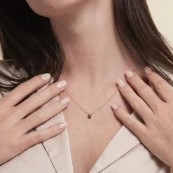 Histoire d'Or Collier Lylwenn argent blanc oxyde de zirconium noir Discount