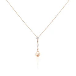 Histoire d'Or Collier Lynes Argent Rose Perle De Culture Et Oxyde De Zirconium Sale