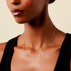 Histoire d'Or Collier Lysandra Argent Blanc Oxyde De Zirconium New