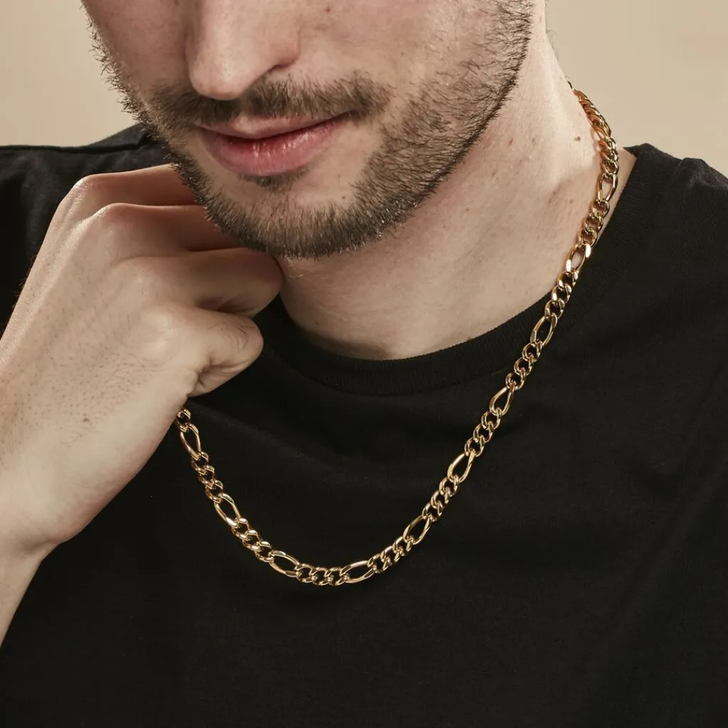 Histoire d'Or Collier Maille Acier Doré Virgil Sale