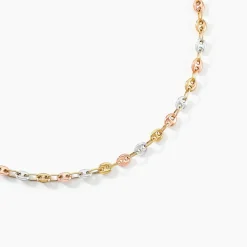 Histoire d'Or Collier Maille Dami Maille Grain De Cafe or tricolore New