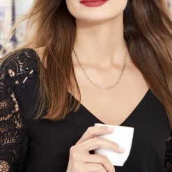 Histoire d'Or Collier Maille Dami Maille Grain De Cafe or tricolore New