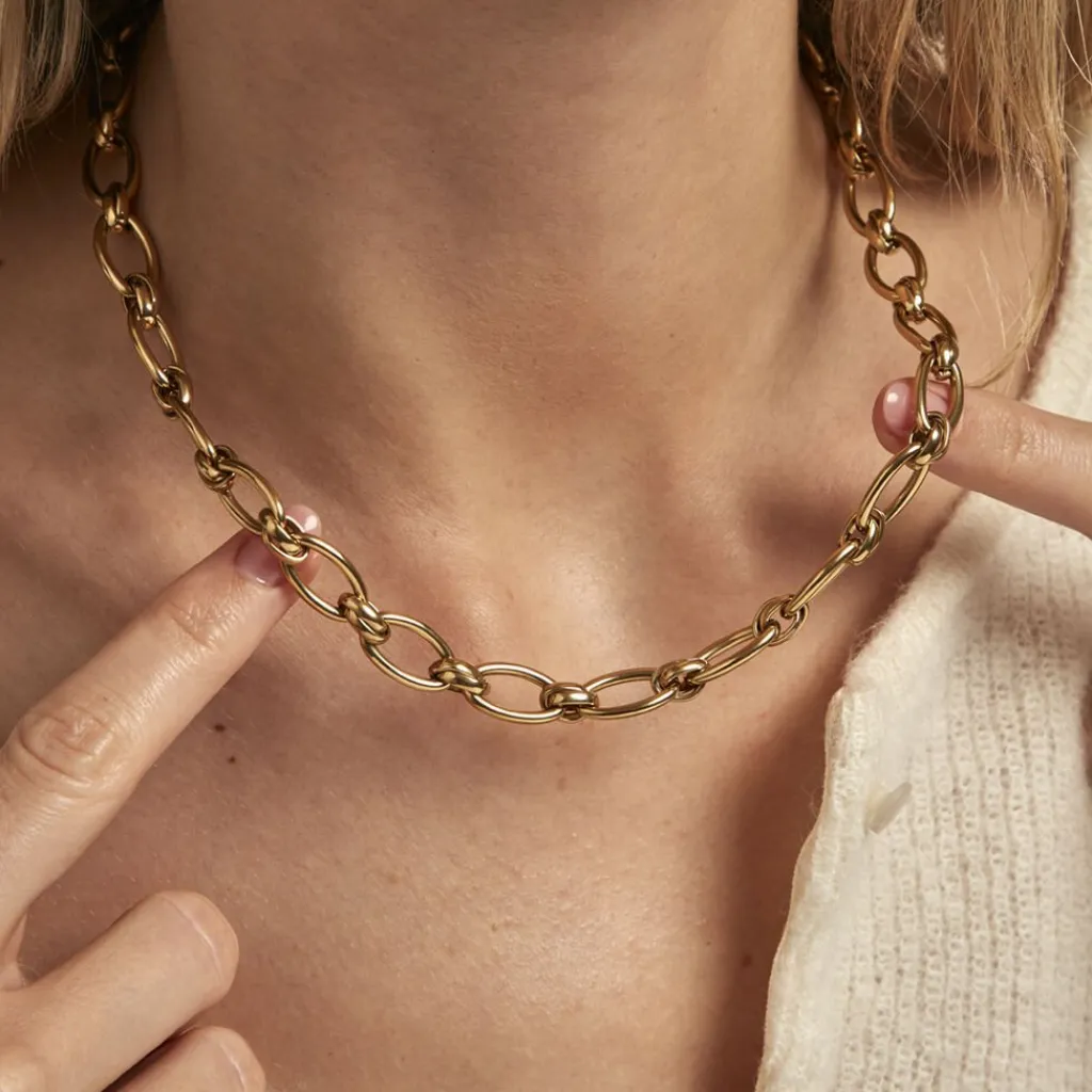 Histoire d'Or Collier Maille Perry Acier Doré Online