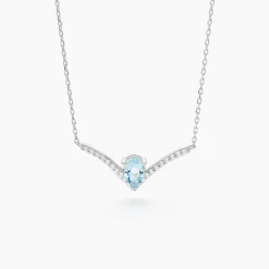 Histoire d'Or Collier Marlene Or Blanc Topaze Et Oxyde De Zirconium Clearance