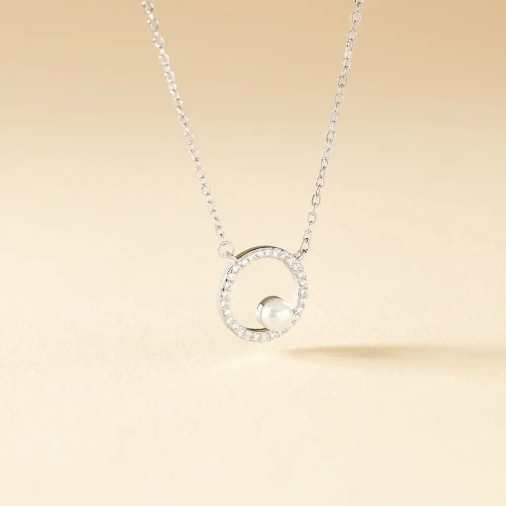 Histoire d'Or Collier Marthe Argent Blanc Perle De Culture Et Oxyde De Zirconium Sale
