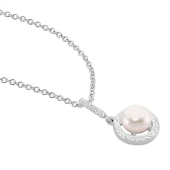 Histoire d'Or Collier Mathie Argent Blanc Perle De Culture Et Oxyde De Zirconium Hot