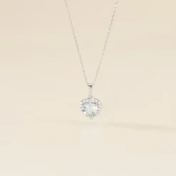 Histoire d'Or Collier Meliora Or Blanc Topaze Bleu Sky Oxyde De Zirconium New