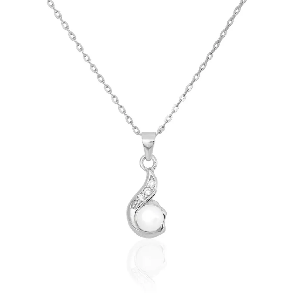 Histoire d'Or Collier Mellie Argent Blanc Perle De Culture Et Oxyde De Zirconium Sale