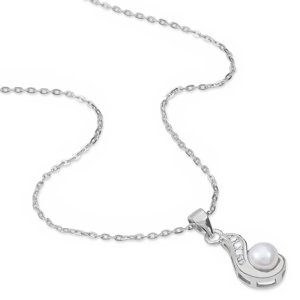 Histoire d'Or Collier Mellie Argent Blanc Perle De Culture Et Oxyde De Zirconium Sale