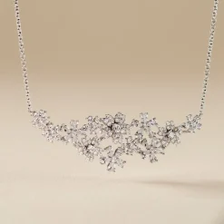 Histoire d'Or Collier Midnight Flower Argent Blanc Oxyde De Zirconium Sale