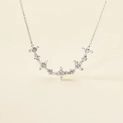 Histoire d'Or Collier Midnight Flower Argent Blanc Oxyde De Zirconium Best