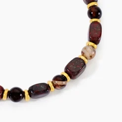 Histoire d'Or Collier Miky Acier Jaune Pierre De Synthese Agate Sale