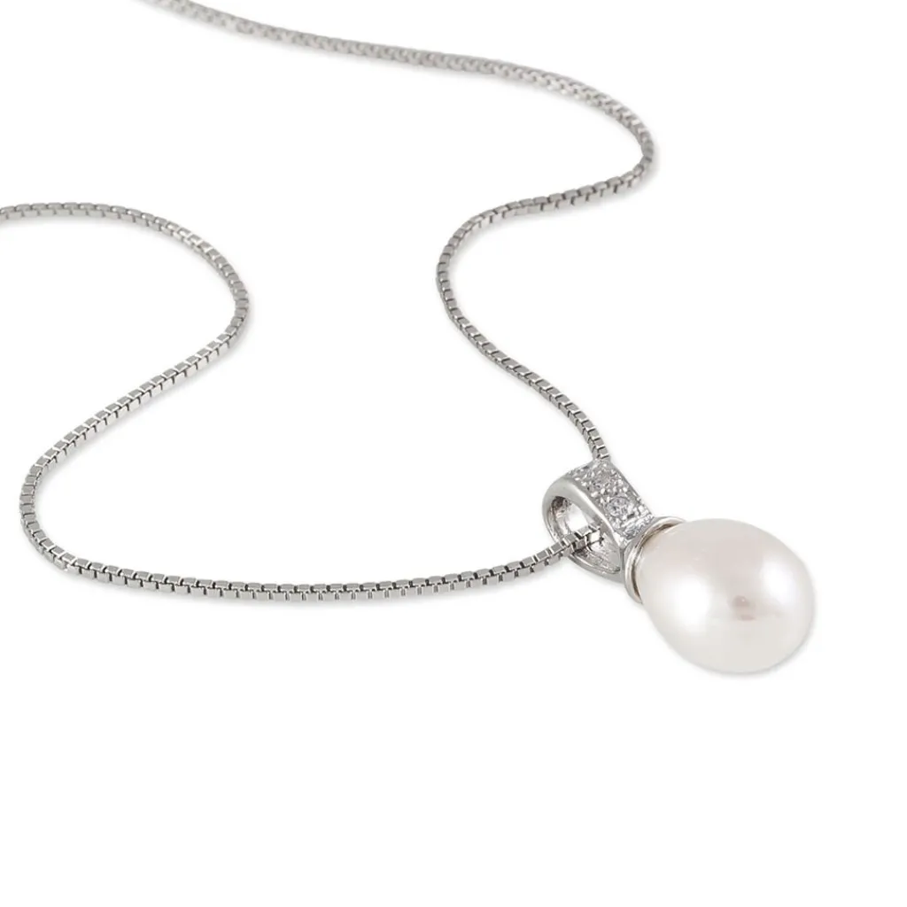 Histoire d'Or Collier Miley Argent Blanc Perle De Culture Clearance