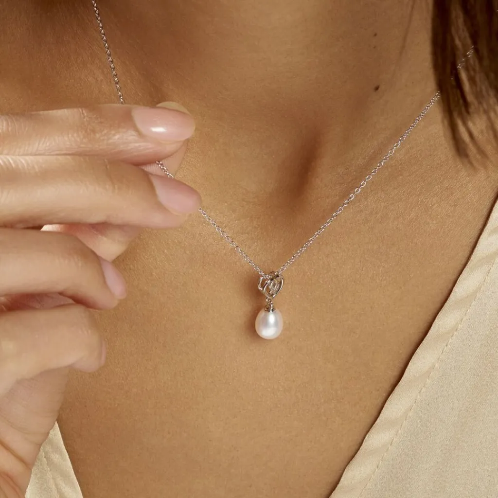 Histoire d'Or Collier Miley Argent Blanc Perle De Culture Clearance