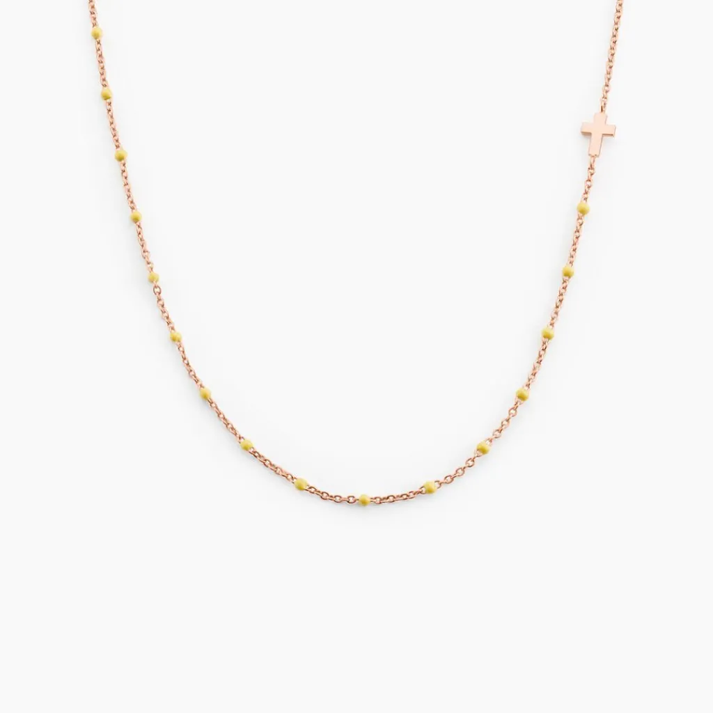 Histoire d'Or Collier Mimosa Argent Rose Hot