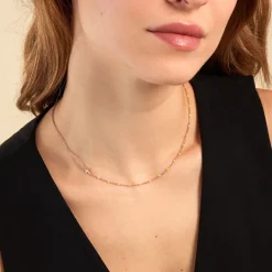 Histoire d'Or Collier Mimosa Argent Rose Hot