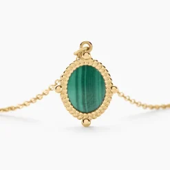 Histoire d'Or Collier Mirage Or Jaune Malachite or jaune malachite vert Best
