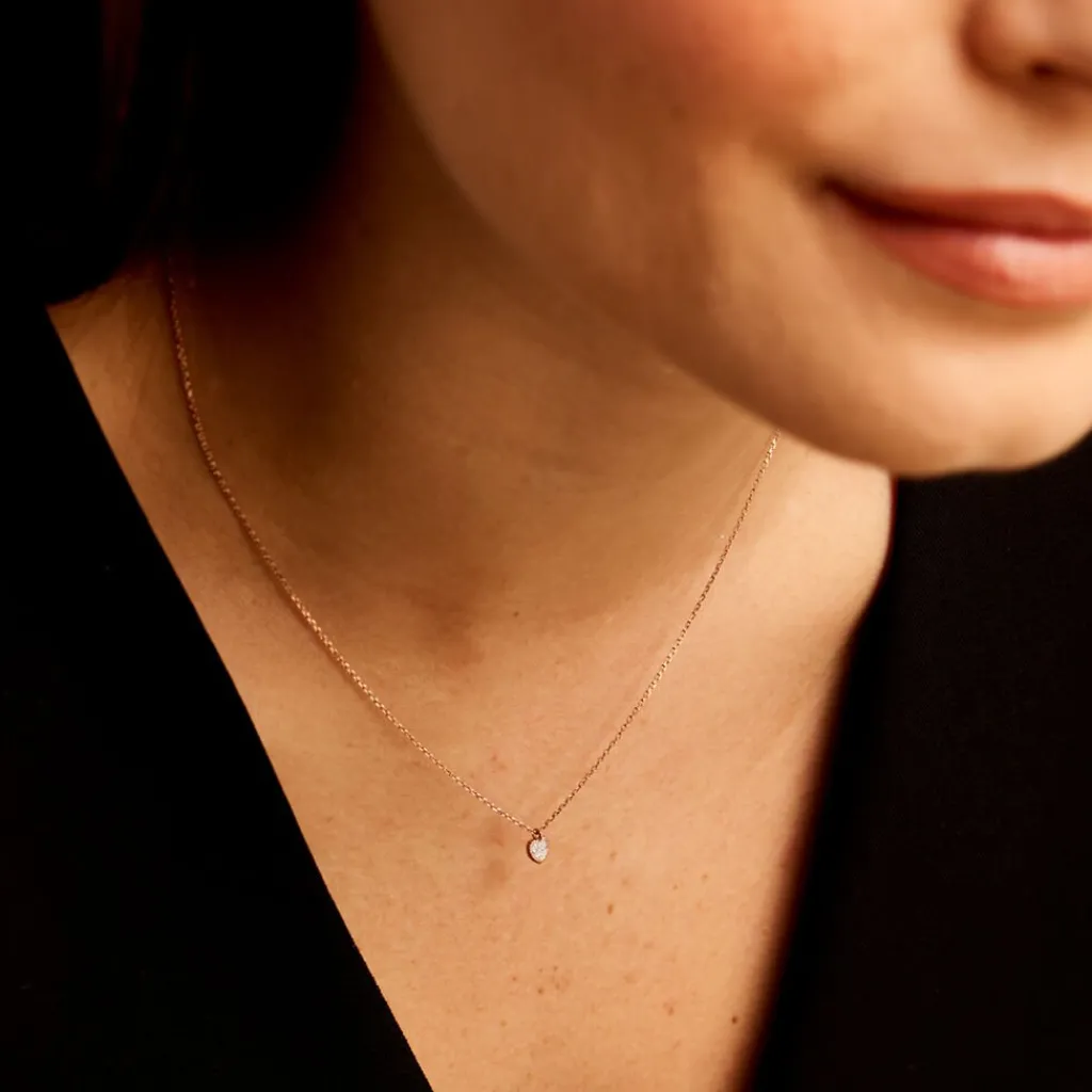 Histoire d'Or Collier Mon 1er Diamant or rose diamant New