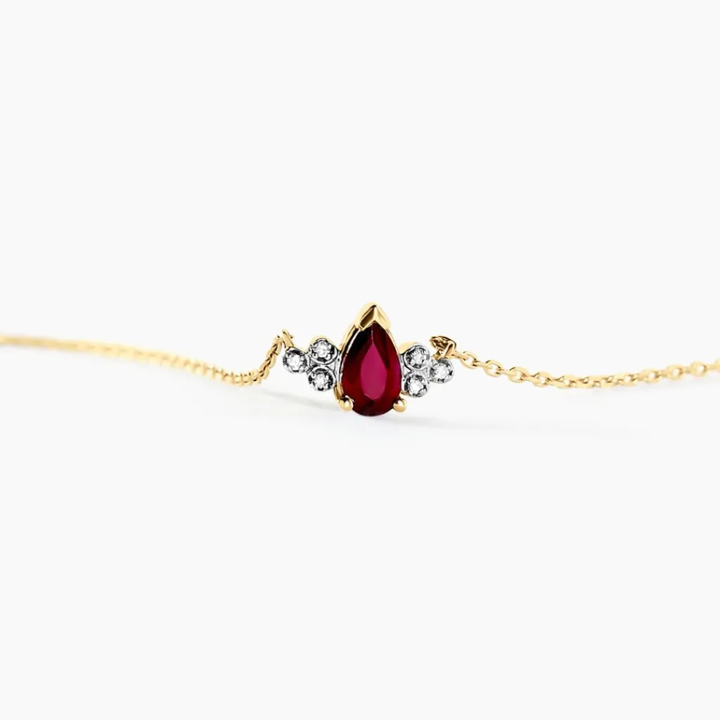 Histoire d'Or Collier Moss Diamant or jaune rubis Discount