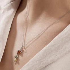 Histoire d'Or Collier Murriel Argent Blanc Ambre Discount