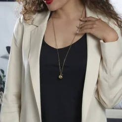 Histoire d'Or Collier My Bola Acier Jaune Aventurine