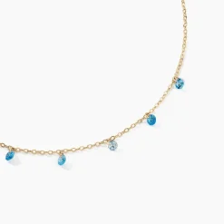 Histoire d'Or Collier Myosothis Plaqué Or Pierres plaqué or jaune pierre bleu