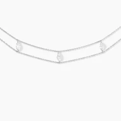 Histoire d'Or Collier Navette De Zirconium argent blanc oxyde Outlet
