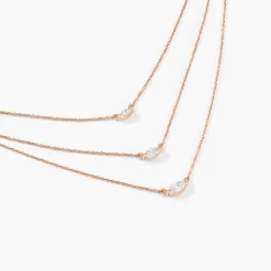 Histoire d'Or Collier Navette De Zirconium argent rose oxyde Outlet