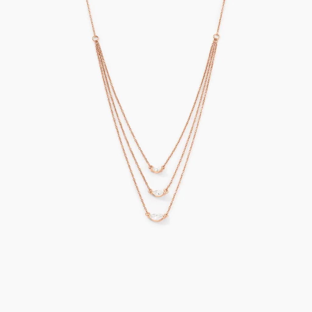 Histoire d'Or Collier Navette De Zirconium argent rose oxyde Outlet