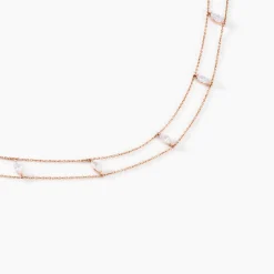 Histoire d'Or Collier Navette De Zirconium argent rose oxyde New