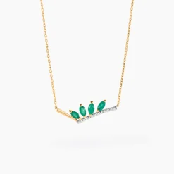 Histoire d'Or Collier Navette Or Jaune Emeraude Diamant or jaune émeraude Discount