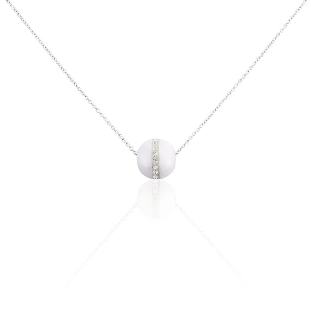 Histoire d'Or Collier Nina Cera Argent Blanc Strass Et Céramique argent blanc céramique blanche Online