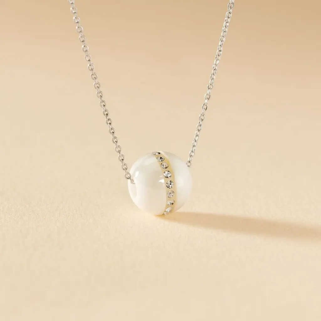 Histoire d'Or Collier Nina Cera Argent Blanc Strass Et Céramique argent blanc céramique blanche Online
