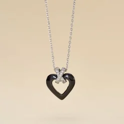 Histoire d'Or Collier Nolwen Argent Blanc Céramique Et Oxyde De Zirconium New