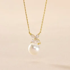 Histoire d'Or Collier Norah Or Jaune Perle De Culture Et Oxyde De Zirconium Hot