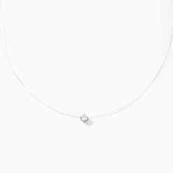 Histoire d'Or Collier Nylon Argent Blanc Oxyde Hot