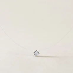 Histoire d'Or Collier Nylon Argent Blanc Oxyde Hot