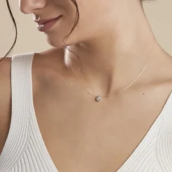 Histoire d'Or Collier Nylon Argent Blanc Oxyde Best