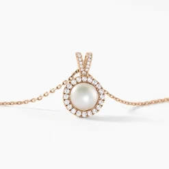 Histoire d'Or Collier Olivia Argent Rose Perle De Culture Et Oxyde De Zirconium